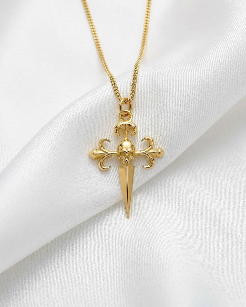Solid Gold Cross of St James Pendants & Necklaces | Made in USA
