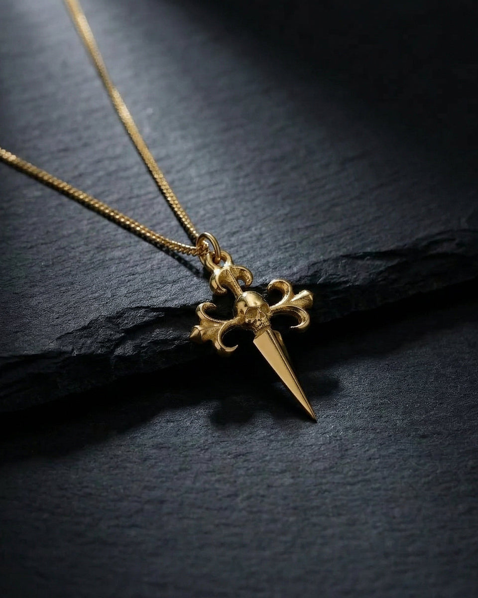 Solid Gold Cross of St James Pendants & Necklaces | Made in USA