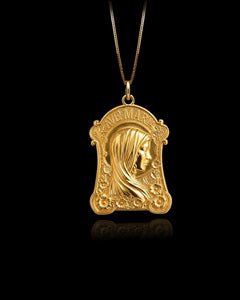 Gold Ave Maria Pendant