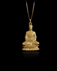 Gold Buddha Lotus Pendant