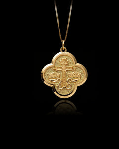 Gold Byzantine Cross Pendant