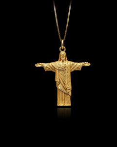 Gold Christ Redeemer Pendant