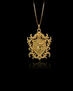 Gold Coat of Arms Pendant