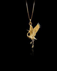 Gold Crane Pendant