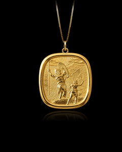 Gold David & Goliath Pendant