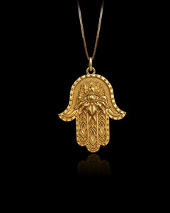 Gold Hamsa Hand Pendant