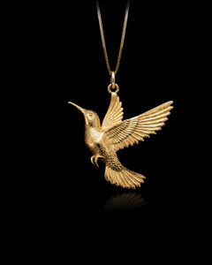 Gold Hummingbird Pendant