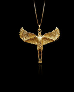 Gold Icarus Angel Pendant