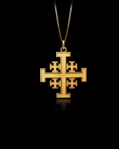 Gold Jerusalem Cross Pendant