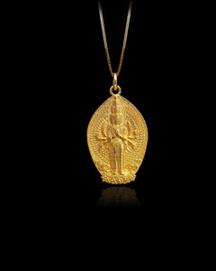Gold Kwan Yin Pendant