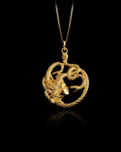Gold Medusa Pendant