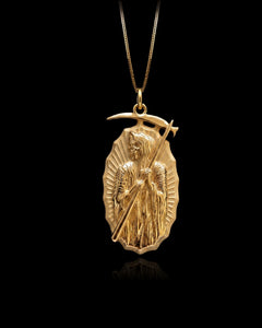 Gold Santa Muerte Pendant