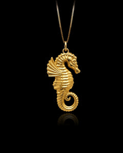 Gold Seahorse Pendant