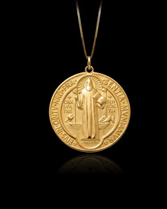 Gold St Benedict Pendant