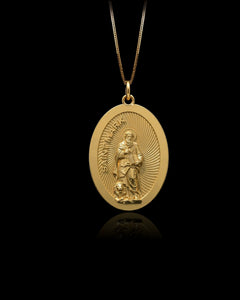 Gold St Mark Oval Pendant
