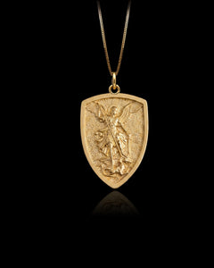 Gold St Michael Infernal Pendant