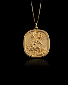 Gold St Michael Slayer Pendant
