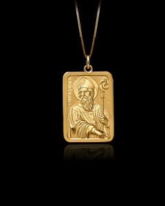 Gold St Patrick Pendant