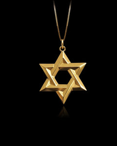 Gold Star of David Pendant