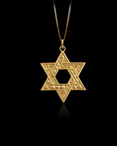 Gold Star of David Pendant
