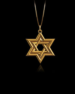 Gold Star of David Pendant