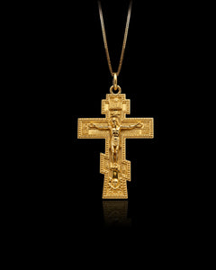 Gold Veneto Cross Pendant