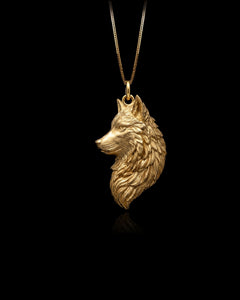 Gold Wolf Pendant