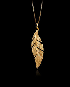 Gold Feather Pendant