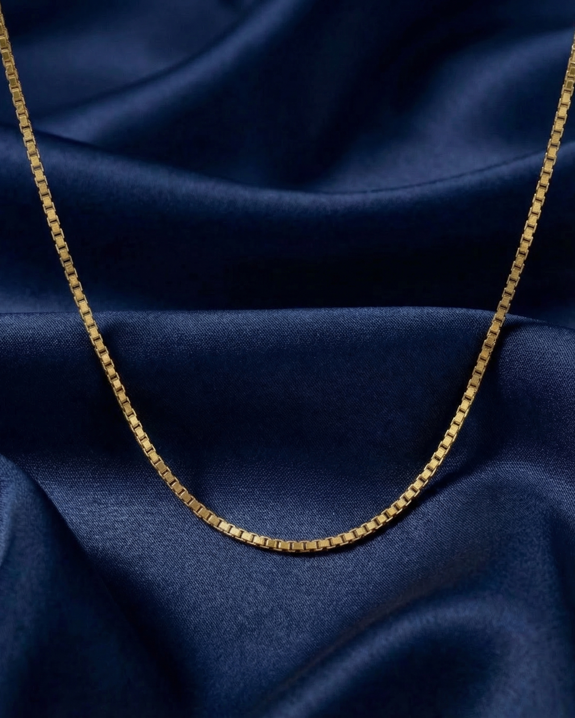 14K Solid Gold Box Chain Necklace | Real Gold Square Box Chain for Men ...