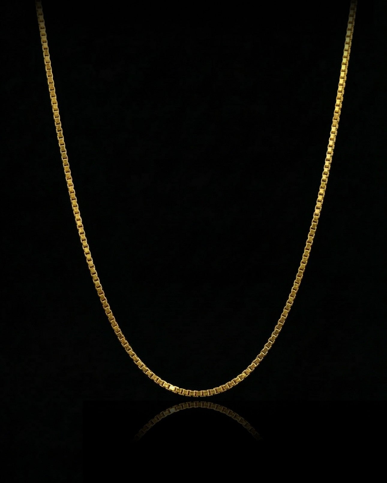 14K Solid Gold Box Chain Necklace | Real Gold Square Box Chain for Men ...