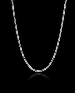 14K White Solid Gold Curb Chain