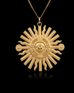 Gold Aztec Sun Pendant