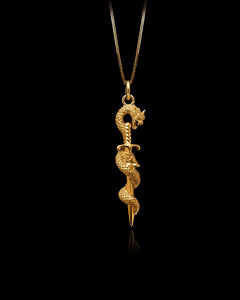 Gold Dragon Sword Pendant