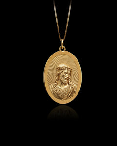 Gold Jesus Medallion Pendant