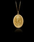 Gold Lion Sun Pahlavi Pendant