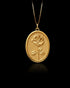 Gold Rose Oval Pendant