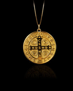 Gold St Benedict Pendant