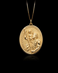 Gold St Christopher Pendant