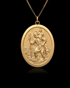 Gold St Christopher Pendant
