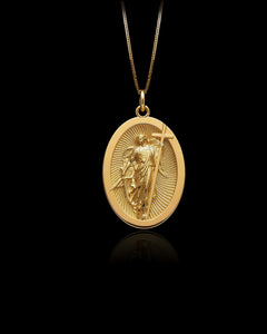 Gold St Gabriel Oval Pendant