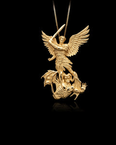 Gold St Michael Conqueror Pendant