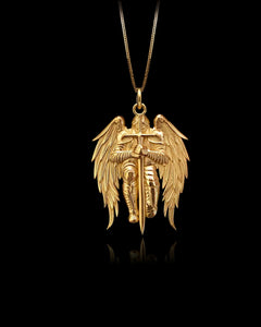 Gold St Michael Protector Pendant