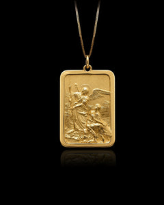 Gold St Raphael Pendant