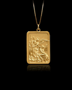 Gold St Raphael Pendant