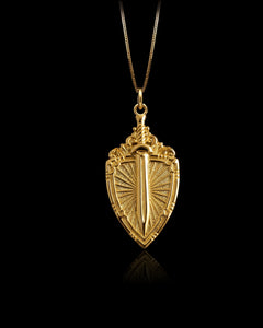 Gold Solar Guardian Sword Pendant