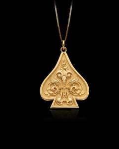 Gold Ace of Spades Pendant