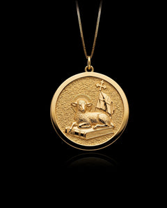 Gold Agnus Dei Lamb Pendant
