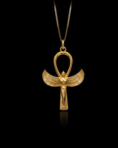 Gold Queen Ankh Pendant