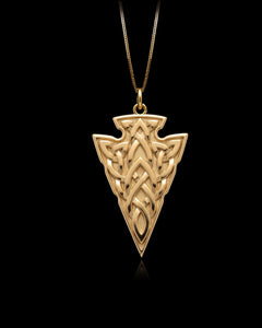 Gold Celtic Knot Arrowhead Pendant