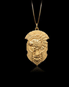 Gold Aztec Warrior Pendant